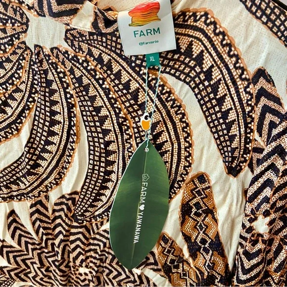 NEW Farm Rio Sand Yawanawa Vanahu Midi Dress Size XL - Picture 6 of 9